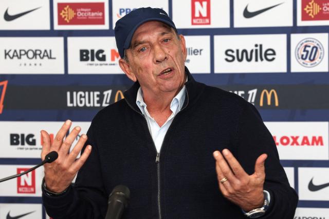 Jean-Louis Gasset, nouvel entraîneur de Montpellier, lors de sa première conférence de presse (Football)