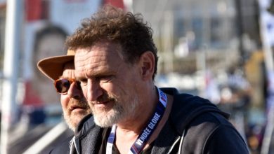 l’acteur Jean-Paul Rouve sur les pontons du Vendée Globe