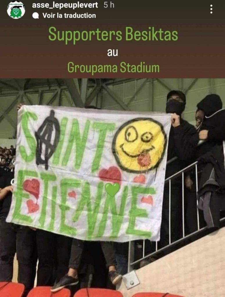 Les supporters de Besiktas paient l’OL en déclarant leur amour à l’ASSE