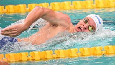 Léon Marchand à égalité avec Noè Ponti au 100 m quatre nages à Incheon