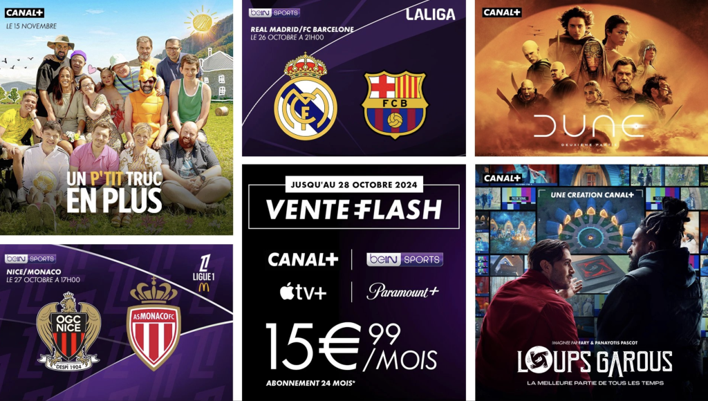 Canal+ propose une offre très complète à seulement 15,99€/mois comprenant ses chaînes, beIN Sports, Apple TV+ et Paramount+