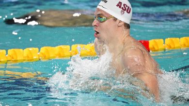 Léon Marchand réalise un nouveau triplé en quatre nages en Coupe du monde de natation, un record de France en prime