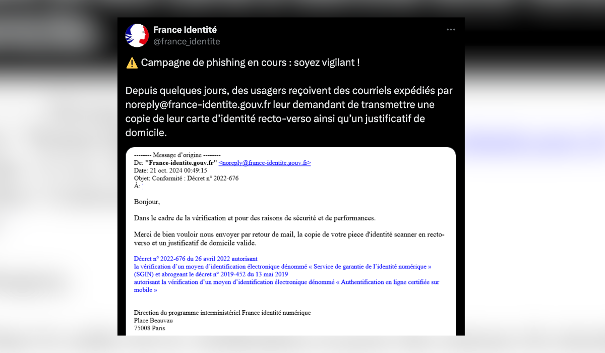 les pirates utilisent la vraie adresse e-mail du site du gouvernement