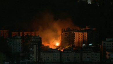 intenses bombardements israéliens, six bâtiments se sont effondrés