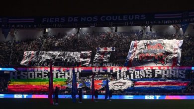 la tribune Auteuil du Parc des Princes partiellement fermée pour un match