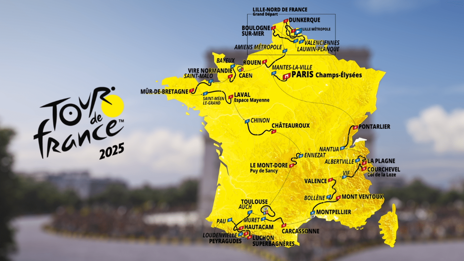 le retour du Mont Ventoux, la Normandie et la Bretagne au menu, un contre-la-montre dans les Pyrénées… Découvrez le parcours de l’édition 2025