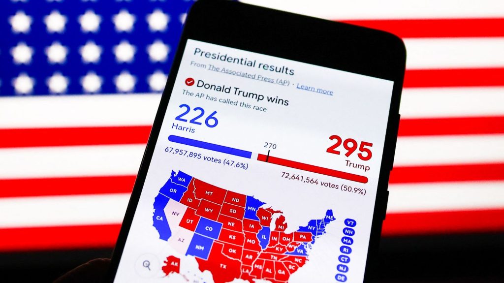 visualiser l’évolution du vote pour Donald Trump par rapport à 2020, comté par comté