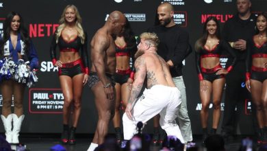 en vidéo, la gifle de Mike Tyson à Jake Paul lors de leur dernier face-à-face avant d’entrer sur le ring