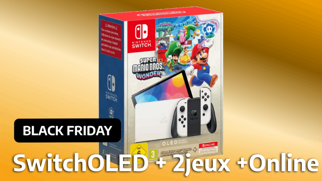 La Nintendo Switch OLED est au prix du Black Friday avec 2 jeux et un abonnement de 12 mois au Nintendo Switch Online !