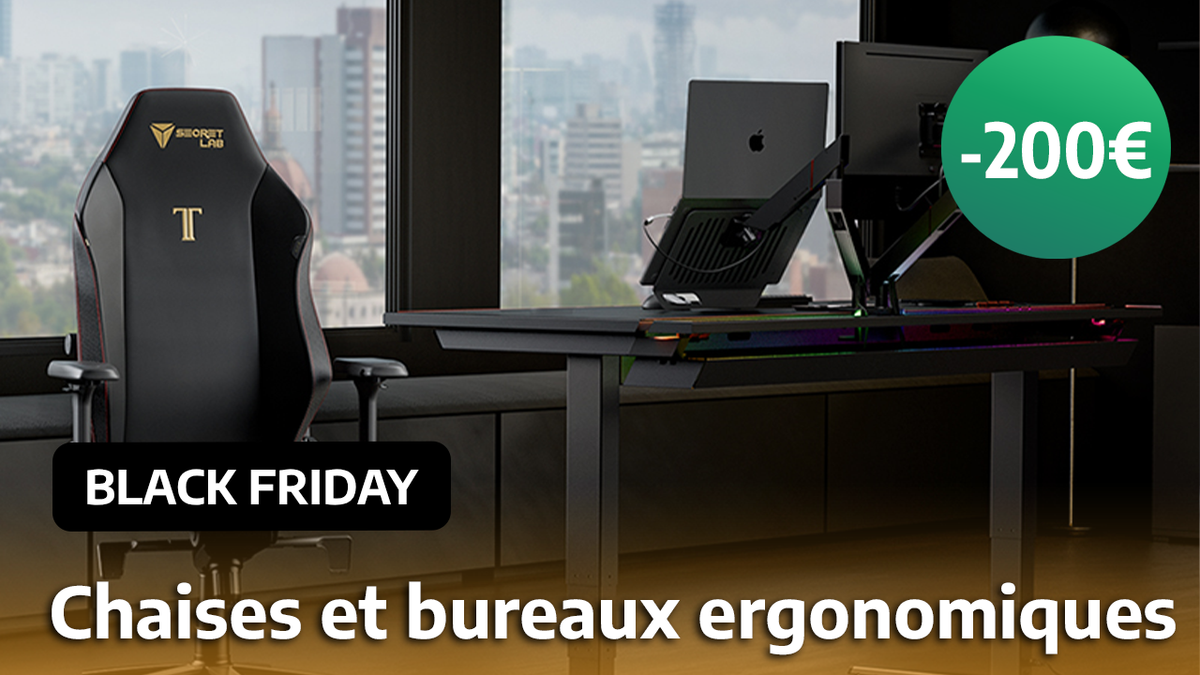 Chaises et bureaux gaming Black Friday : jusqu’à 200 € de réduction sur les modèles de cette marque leader