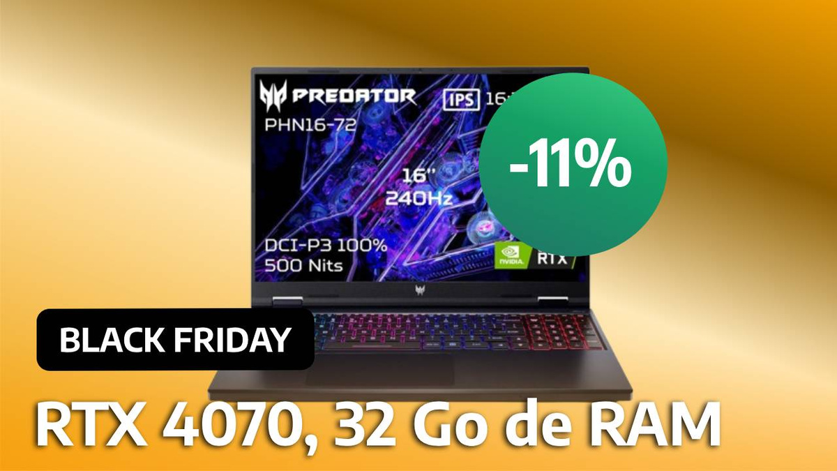 Black Friday : en promotion, le puissant ordinateur portable gaming Acer Predator Helios Neo avec sa RTX 4070 devient enfin abordable !