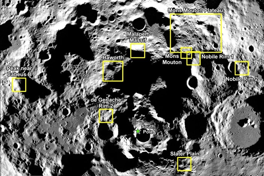 La NASA a sélectionné neuf sites pour le retour des humains sur la Lune