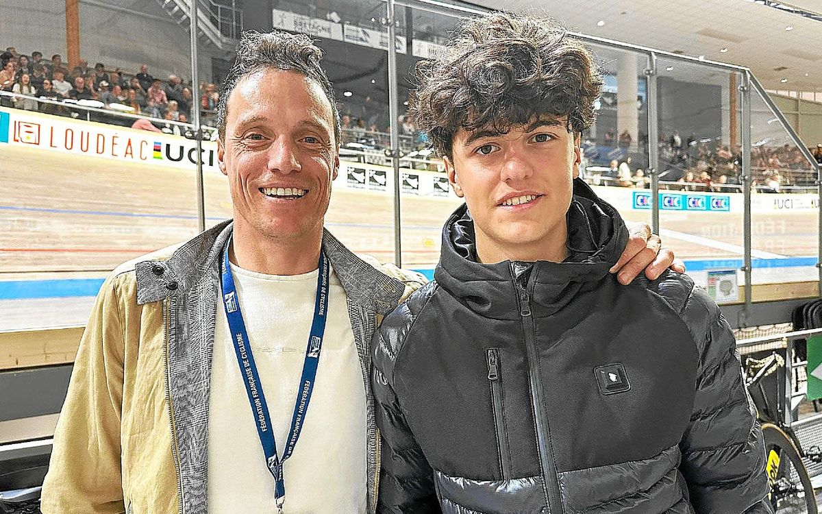 Ancien pilote pro, amateur, Sylvain Chavanel, supporter numéro 1 de son fils aux championnats de France piste à Loudéac