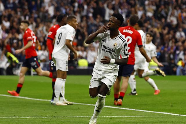 Le Real Madrid écrase Osasuna en Liga, triplé pour Vinicius