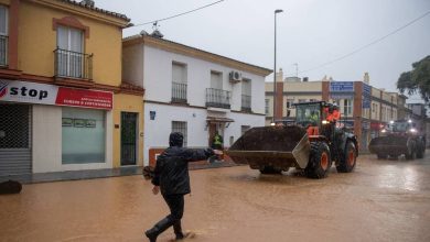 rues sous l’eau dans les régions de Malaga et de Valence