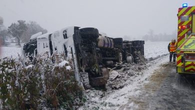 la neige provoque des accidents dans la Manche