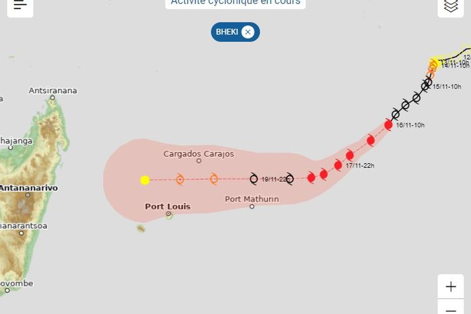 Le système Bheki est désormais un cyclone tropical