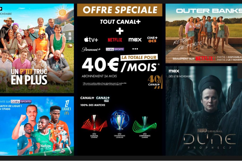 Canal+ fête ses 40 ans et le fête avec un pack comprenant TOUTES les plateformes de streaming incluses (Apple TV+, Netflix, etc.)