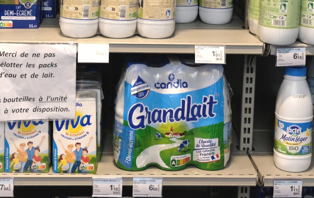 bouteilles de lait Candia rappelées dans toute la France