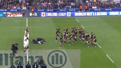 en vidéo, le haka des All Blacks sous le « Swing Low, Sweet Chariot » chanté par Twickenham