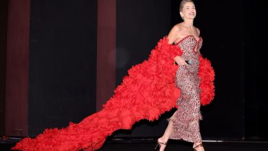 Sharon Stone s’est drapée de 3 000 fleurs rouges pour recevoir un prix à Turin