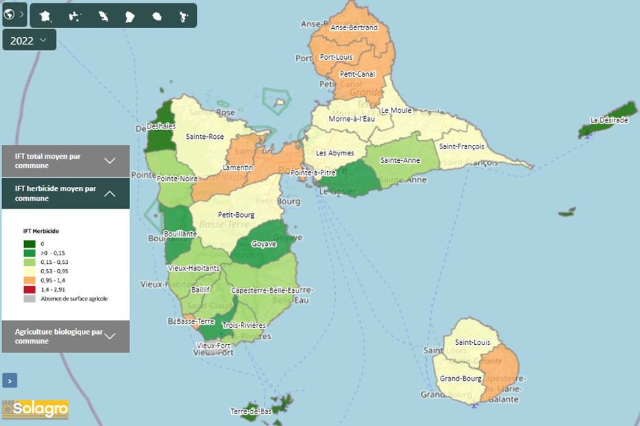 une carte interactive des pesticides en France et désormais en Outre-mer