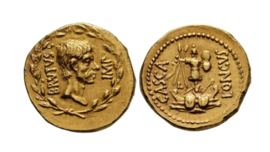 Un très rare aureus à l’effigie de Brutus Imperator aux enchères en Suisse